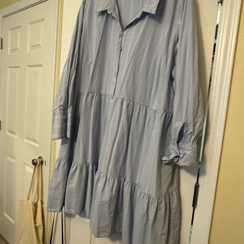 Ava & Viv Soft Blue Striped Dress